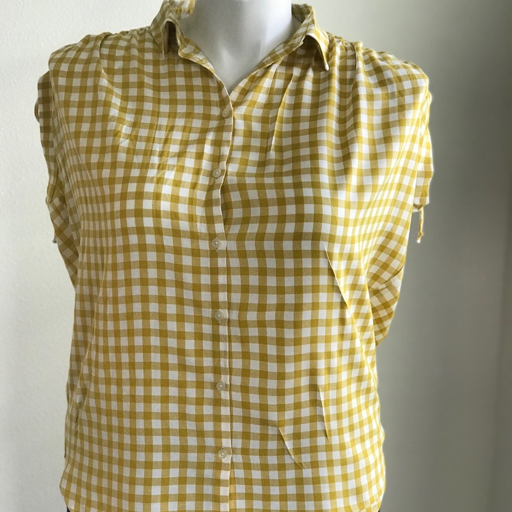Madewell NWT Yellow and white button down blouse